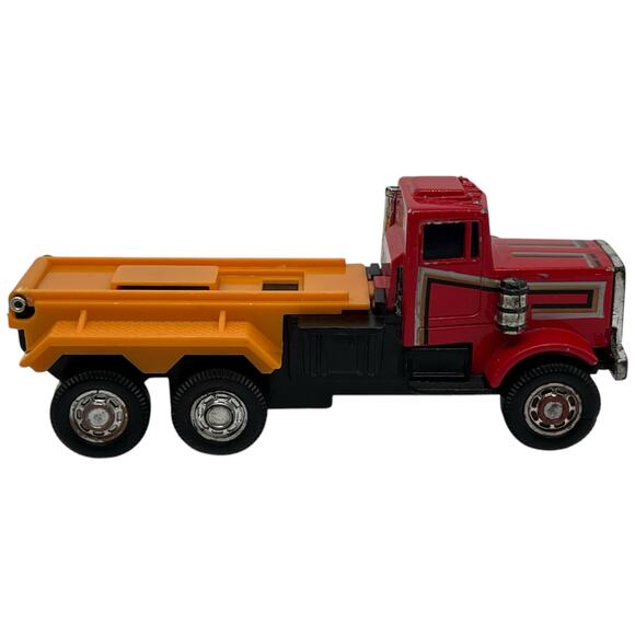 "Vintage Diecast Dump Truck Made In China Miniature Red Cab Yellow Bed" - Picture 2 of 7